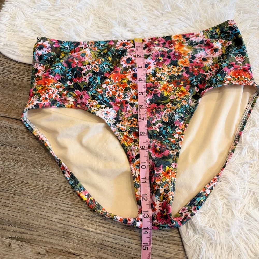 Lime Ricki Multicolor Floral High-Waist Bikini Bottoms - Picture 5 of 7